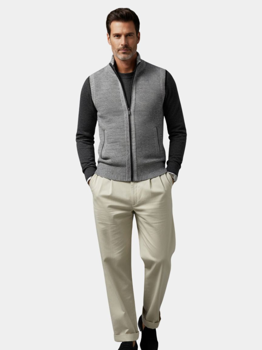 Elegant Gilet with Full Zip - Viretti