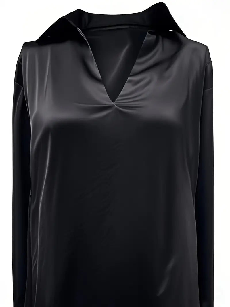 Naya™ – Elegant V-Neck Blouse for Day-to-Night Confidence