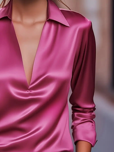 Naya™ – Elegant V-Neck Blouse for Day-to-Night Confidence