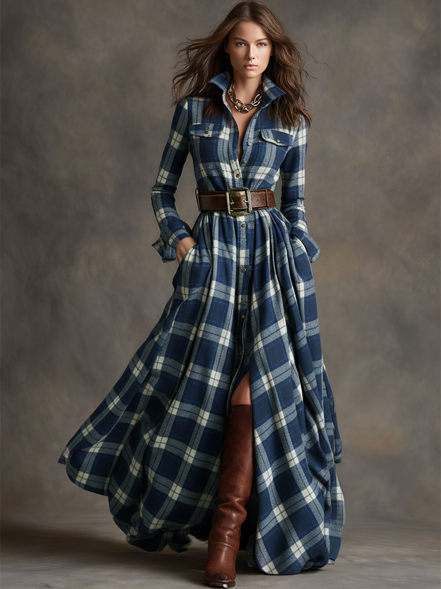 Giulietta - Maxi Check Shirt Dress