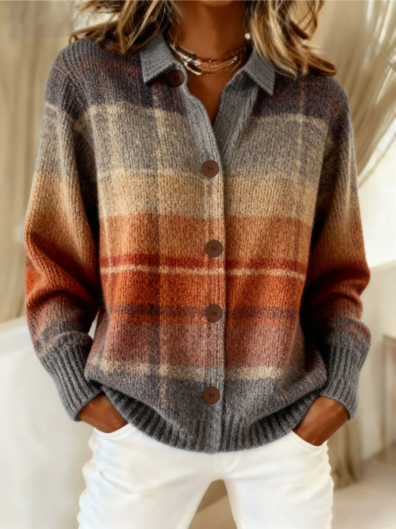 Florish | Checked blouse in warm autumn shades