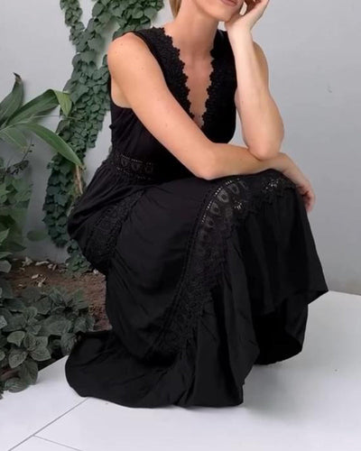 Elle™ – Timeless Lace-Detail Summer Dress for Effortless Elegance