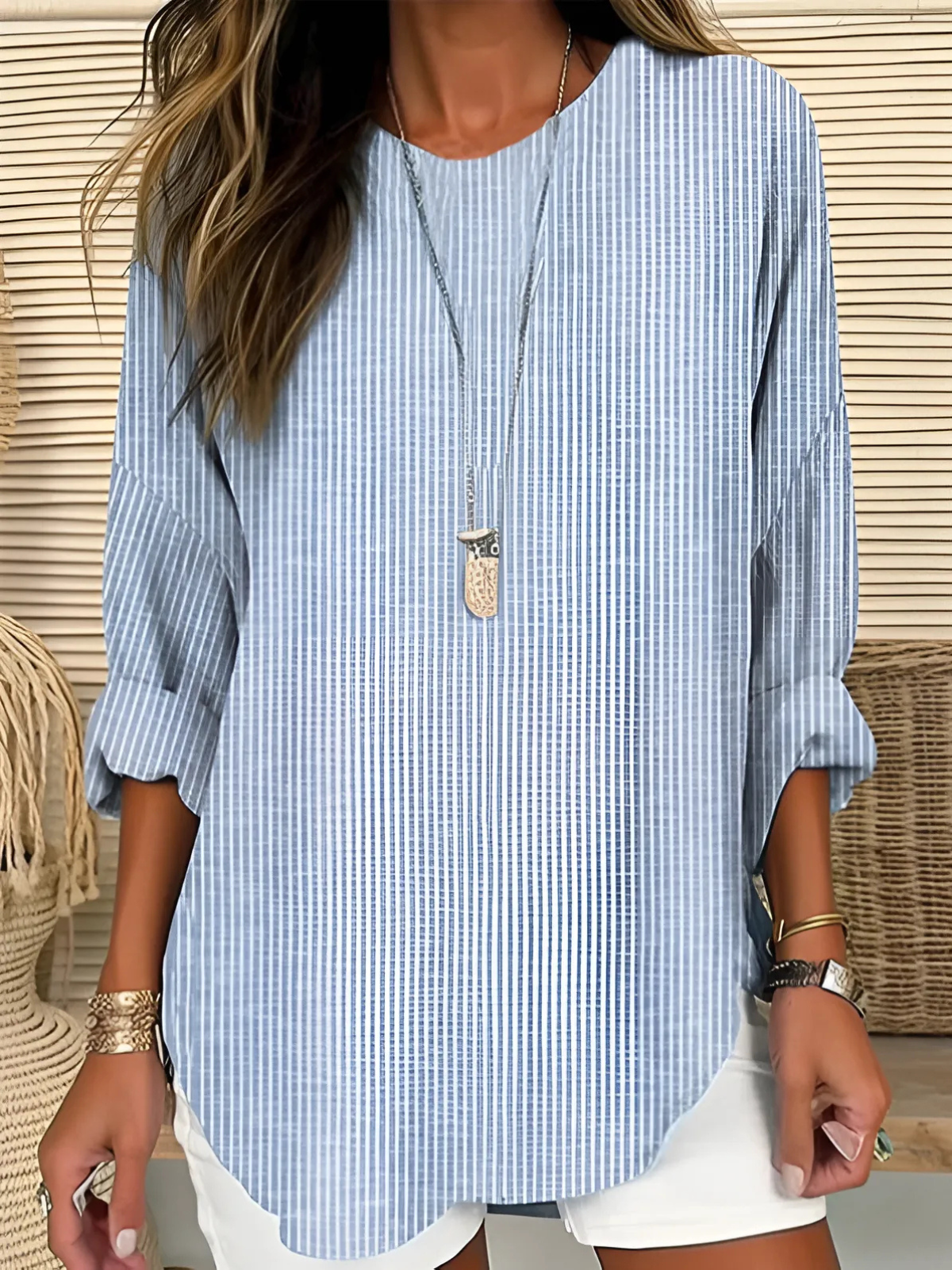 Stacy | Trendy Striped Blouse