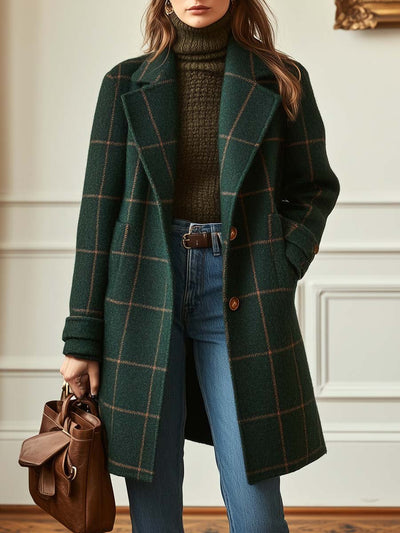 Kaitlyn™ – Retro Plaid Coat for Timeless Elegance